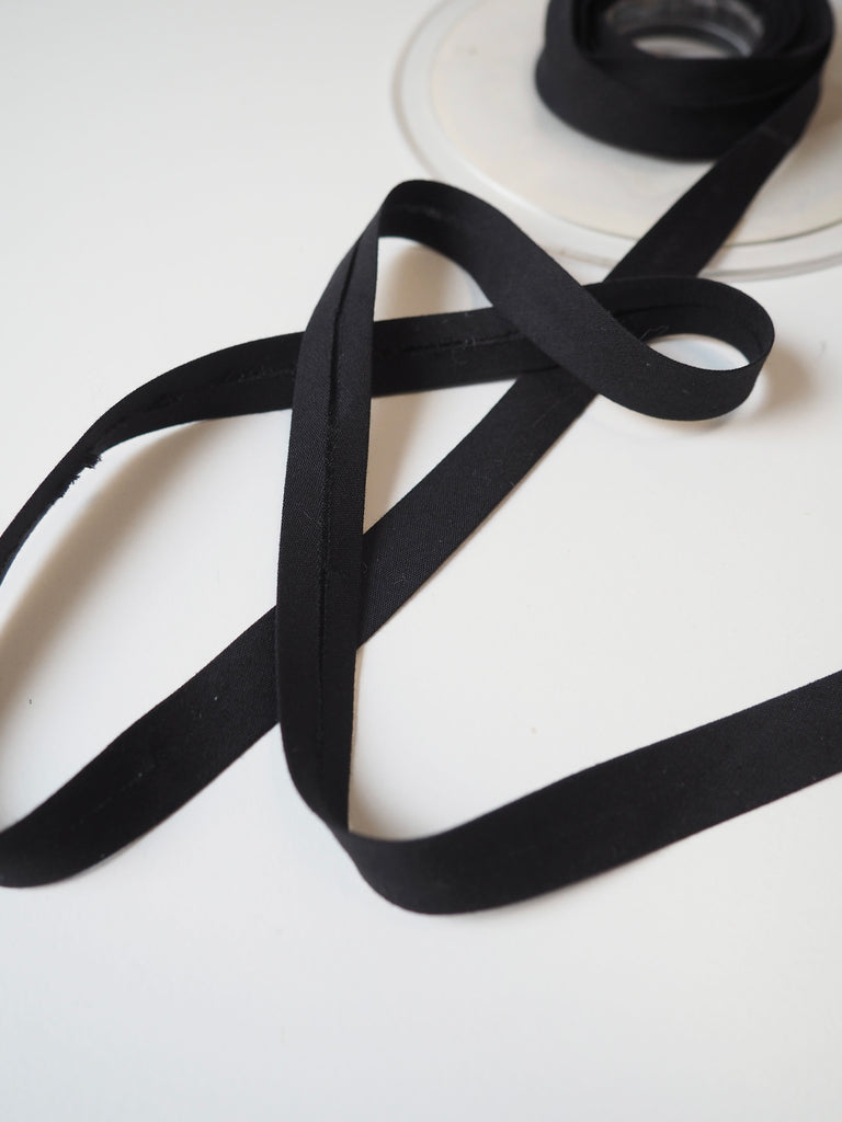 Black Cotton Bias Binding 6mm