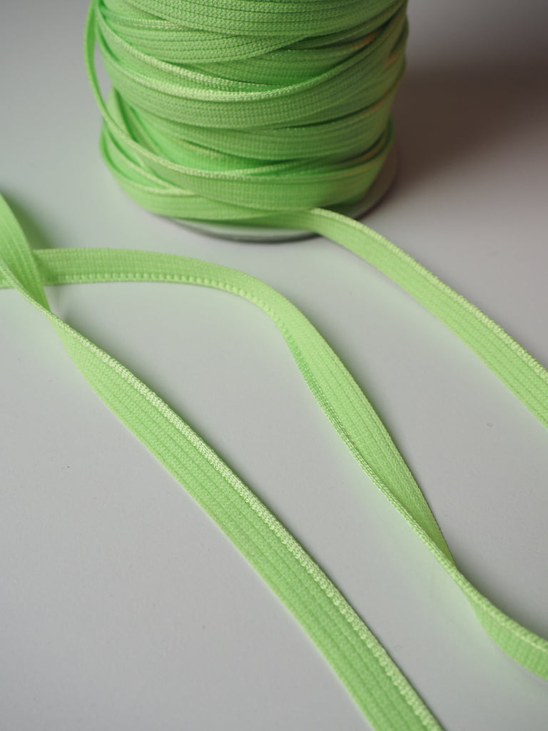 Shindo Neon Lime Green Woven Satin Piping 10mm