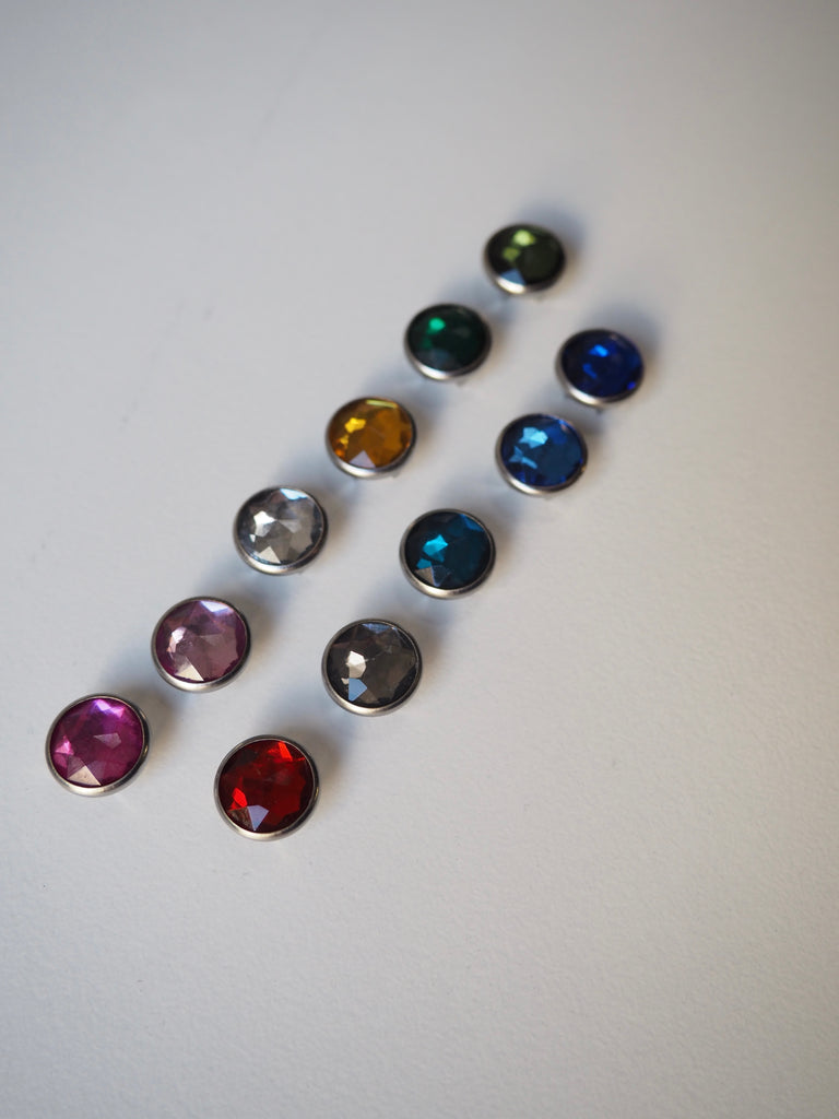 Multicolour Crystal Press Studs 11mm