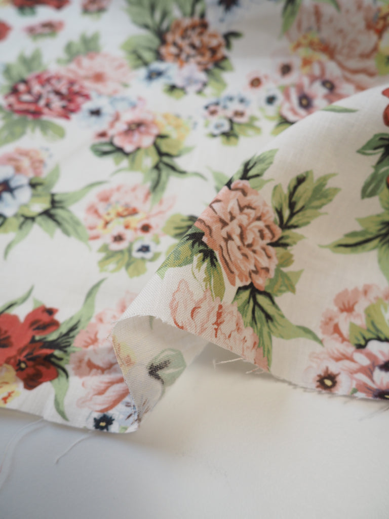 Summer Rose Floral Extra-Wide Linen