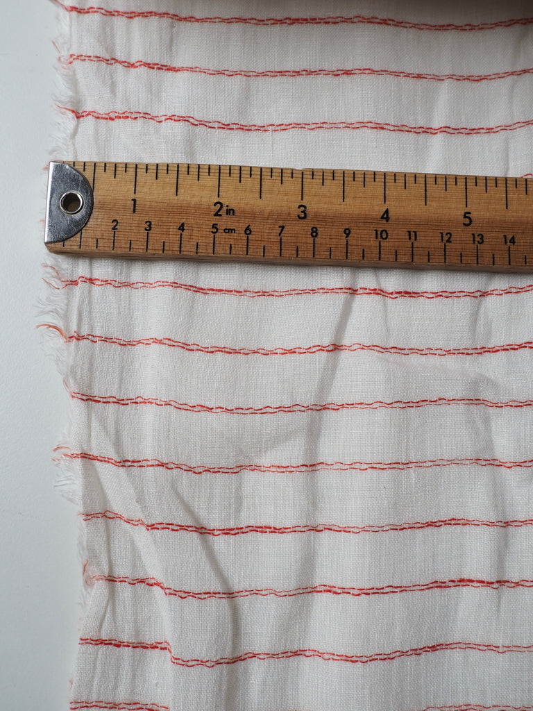 Orange Dainty Stripe Linen