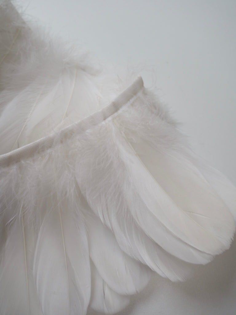 White Goose Feather Fringing