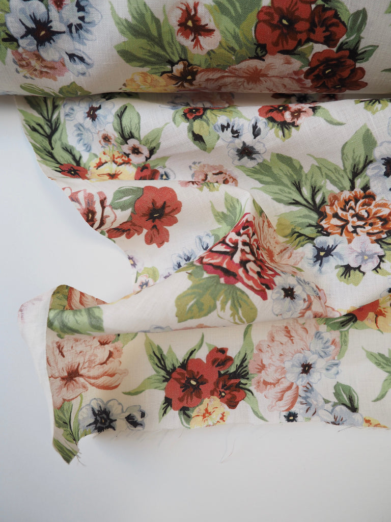 Summer Rose Floral Extra-Wide Linen