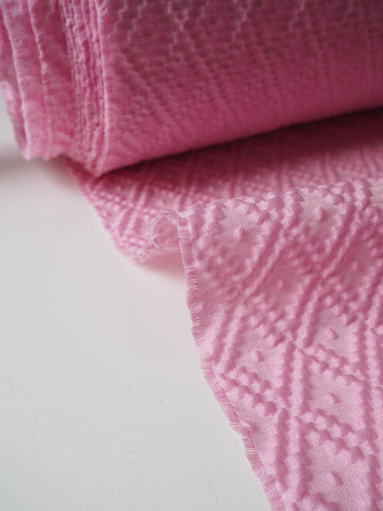 Taffy Pink Diamond Jacquard Cloqué