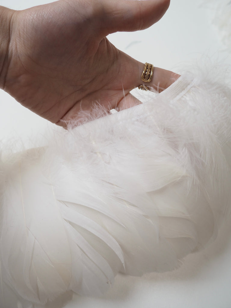 White Goose Feather Fringing