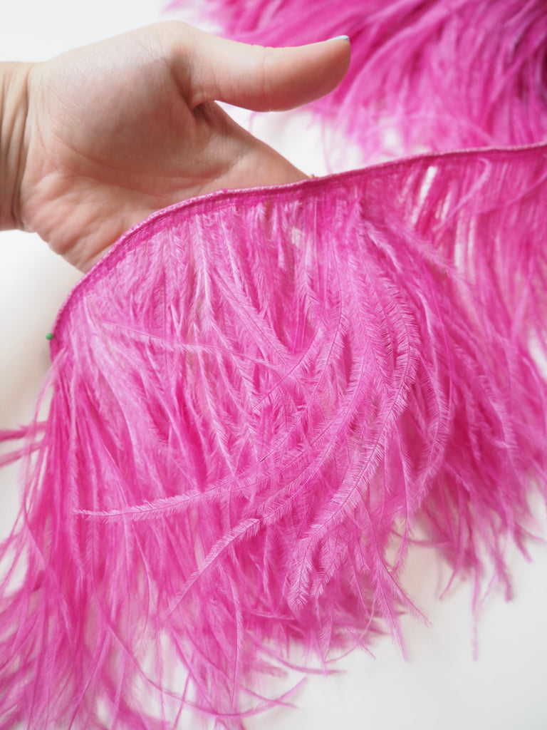 Hot Pink Ostrich Feather Fringing