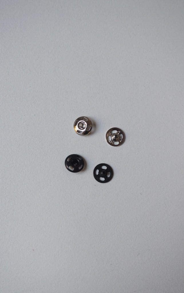 Black Sew-on Press Stud 7mm - 5 Pairs