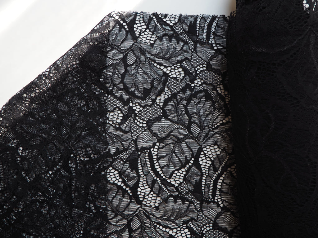 Black Carnation Stretch Lace