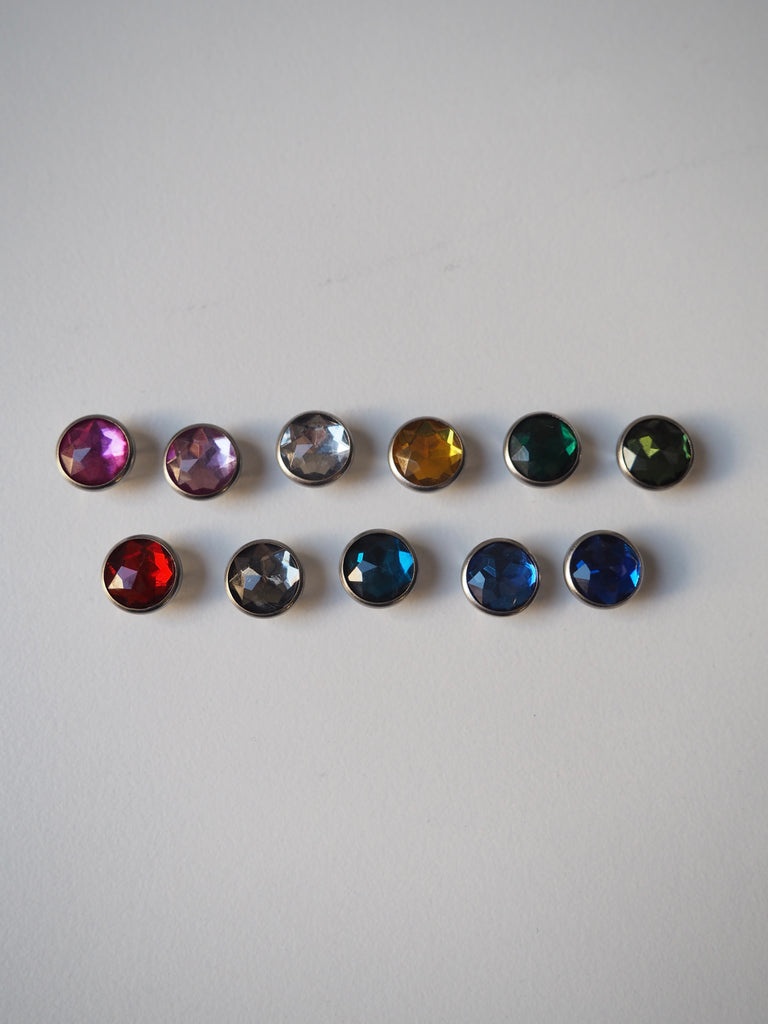 Multicolour Crystal Press Studs 11mm