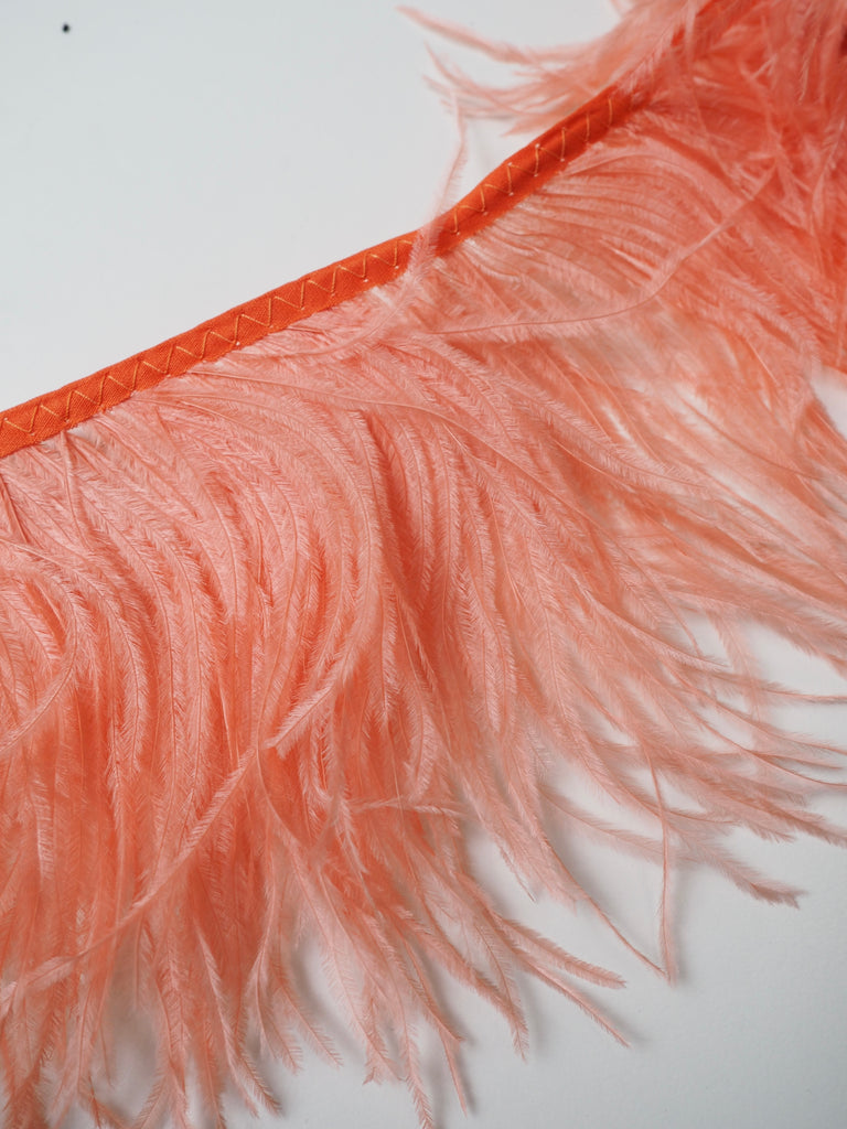 Papaya Ostrich Feather Fringing