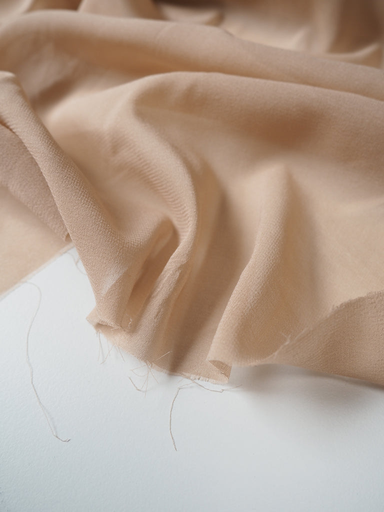 Ochre Silk Stretch Chiffon