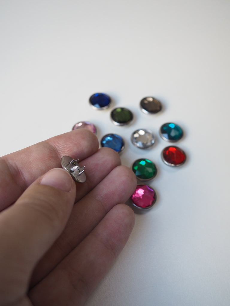 Multicolour Crystal Press Studs 15mm