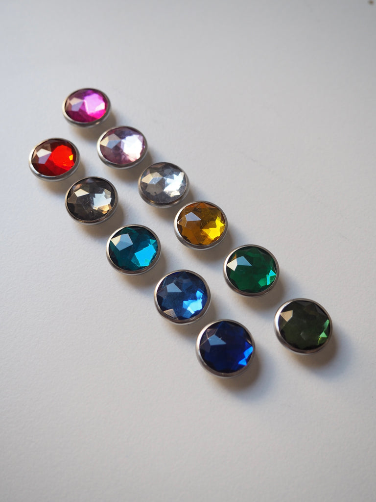 Multicolour Crystal Press Studs 15mm