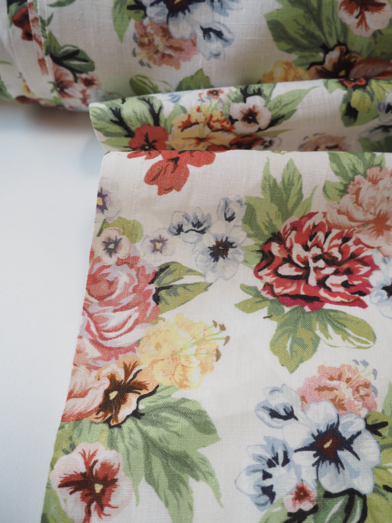 Summer Rose Floral Extra-Wide Linen