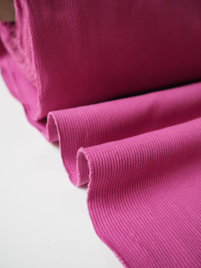 Bubblegum Cotton 2x2 Rib Jersey