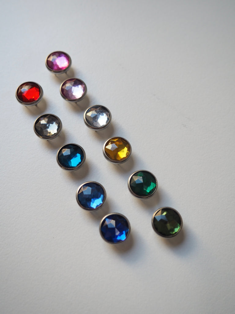 Multicolour Crystal Press Studs 11mm