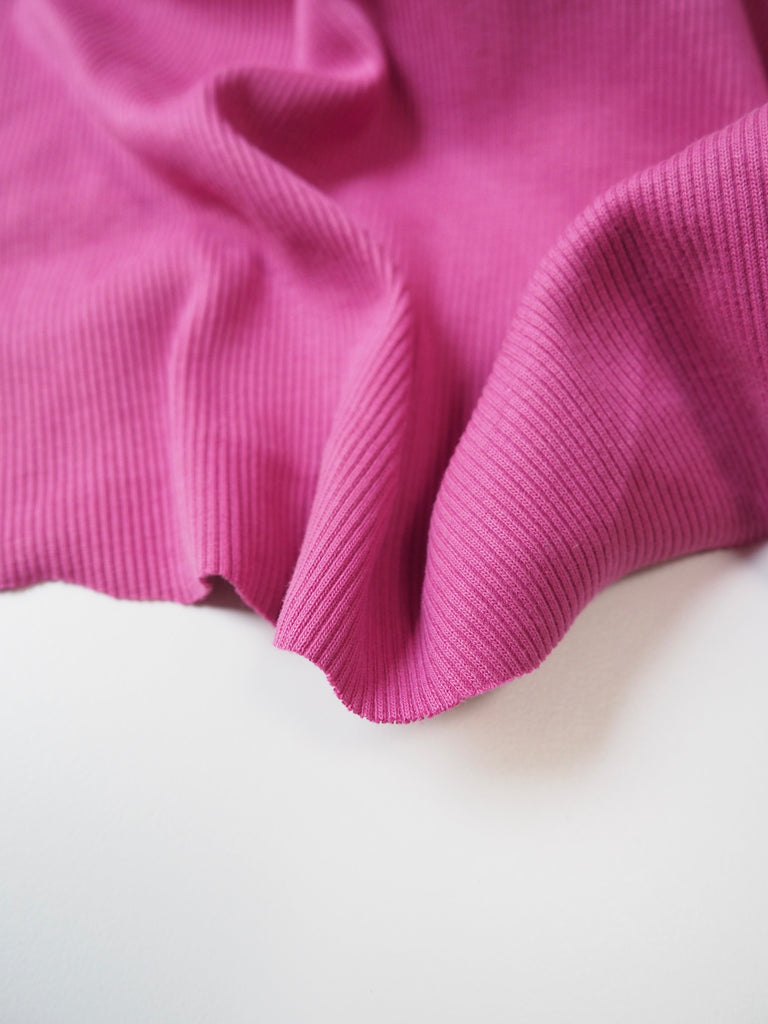 Bubblegum Cotton 2x2 Rib Jersey