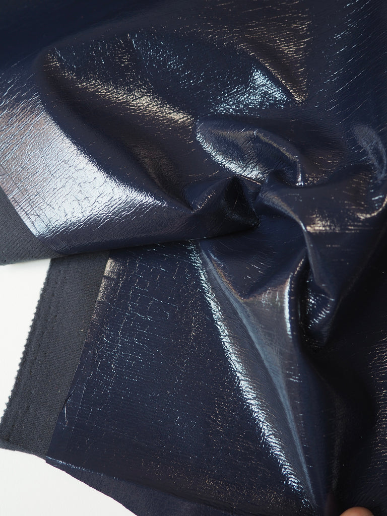 Patent Indigo Stretch Pleather