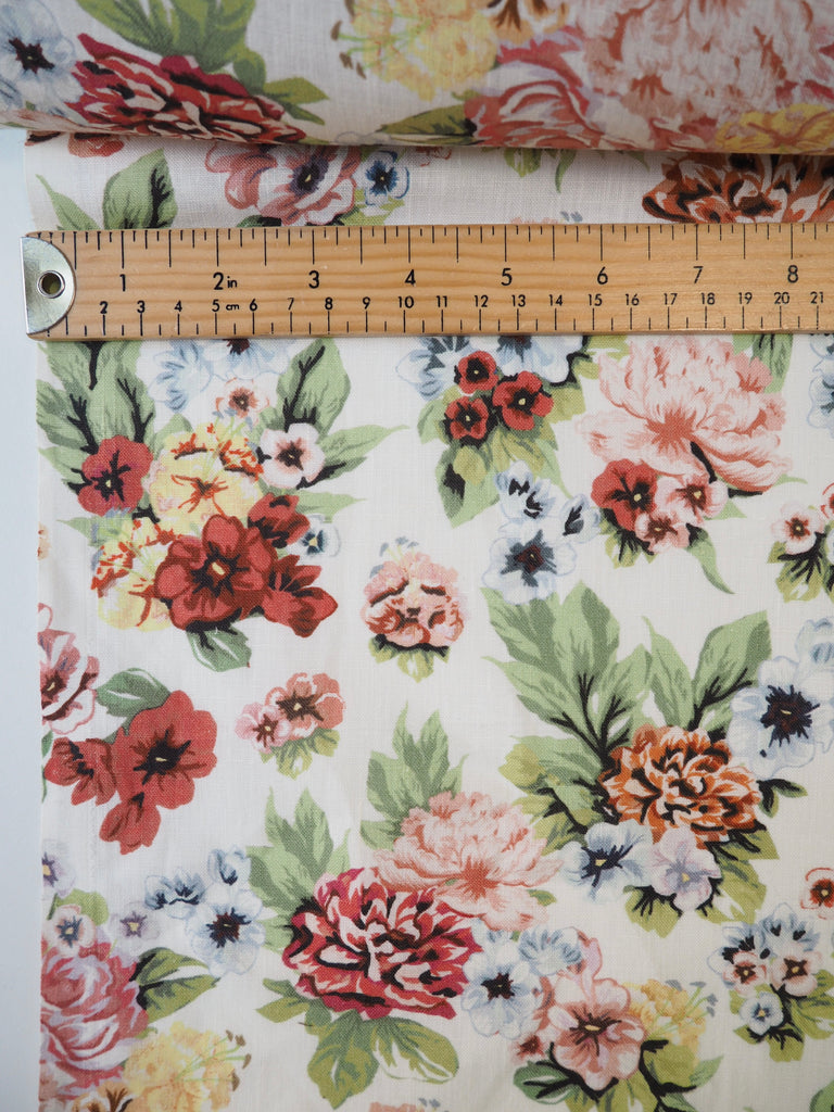 Summer Rose Floral Extra-Wide Linen