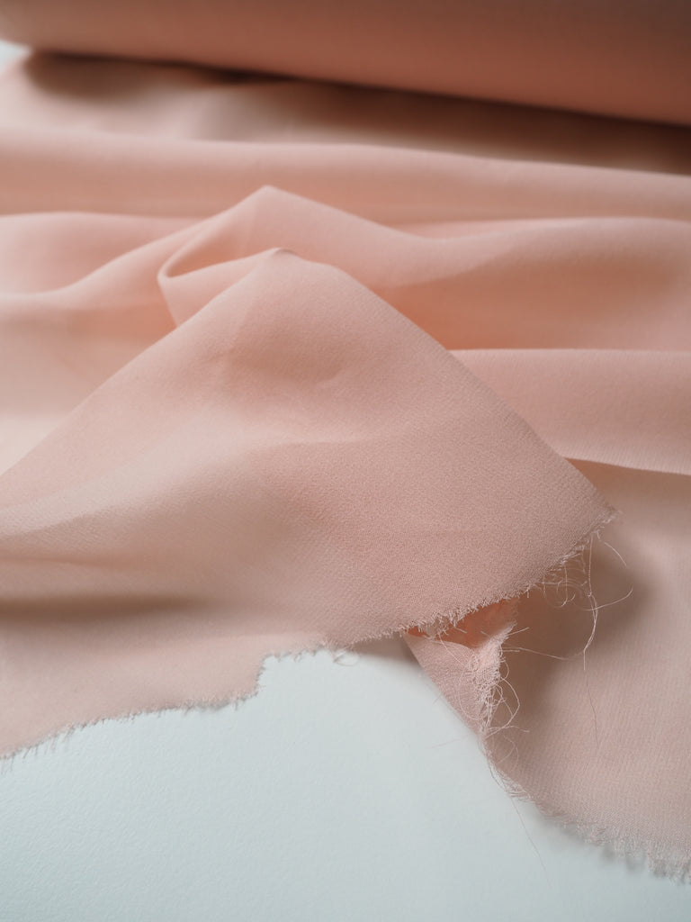 Light Peach Silk Chiffon