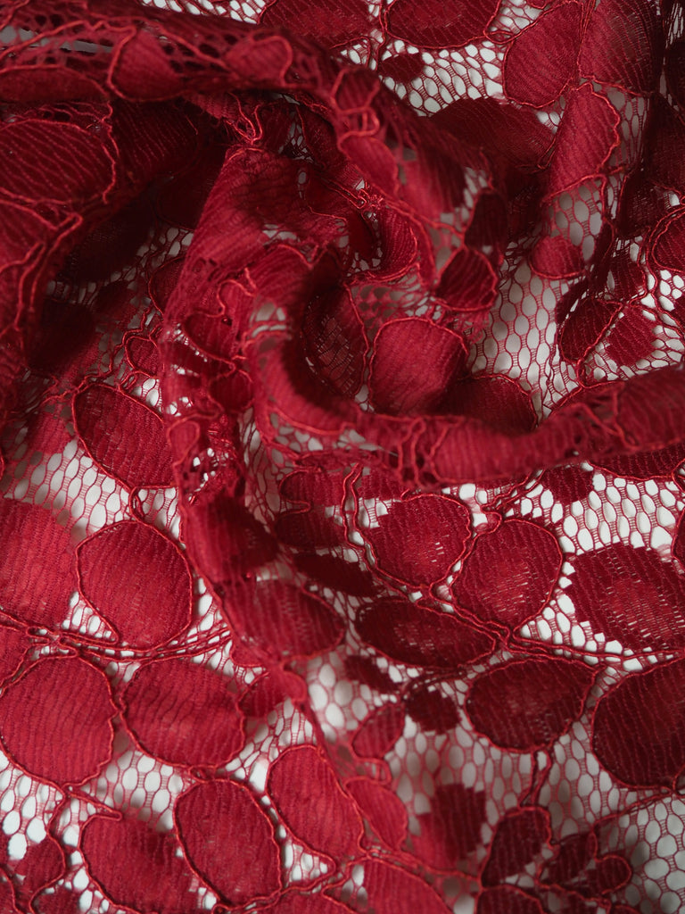 Red Garland Corded Scallop Lace