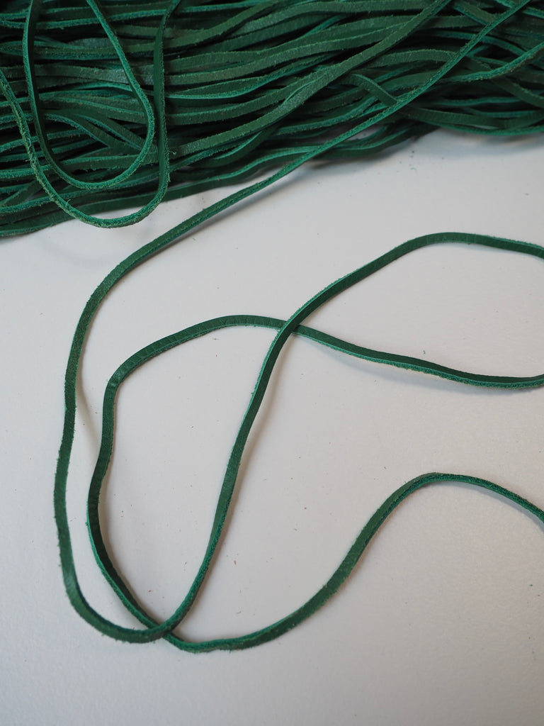 Green Leather Cord 2mm