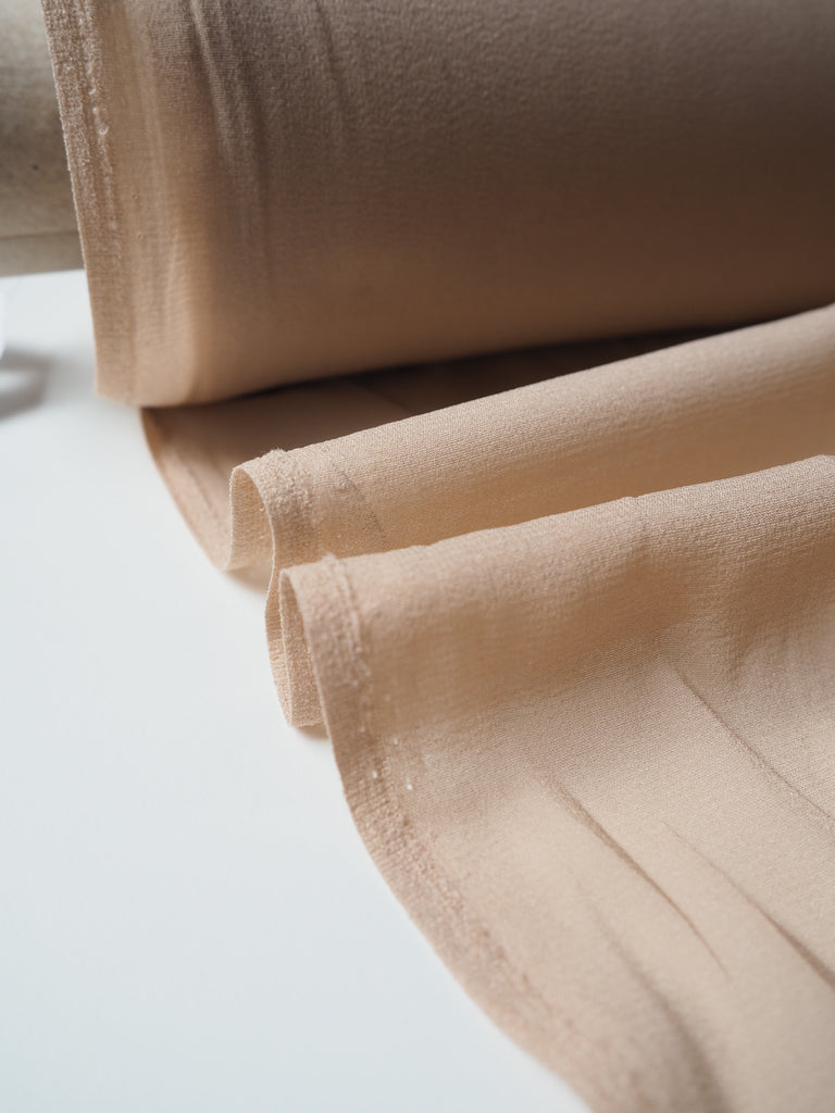 Ochre Silk Stretch Chiffon