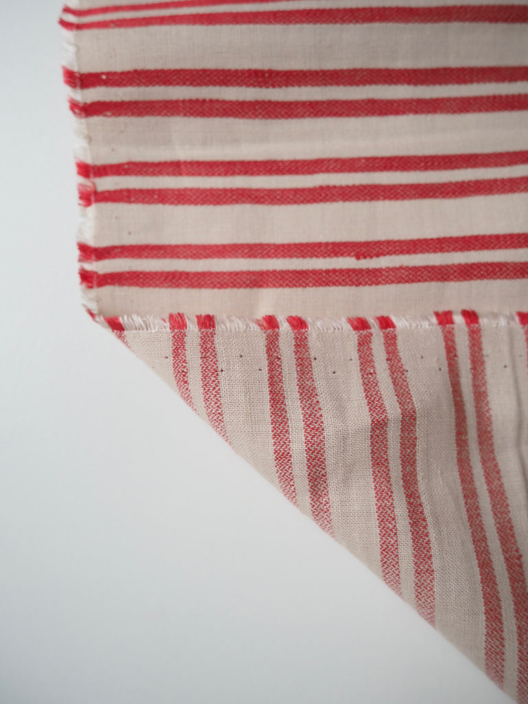 Red + Beige Stripe Cotton