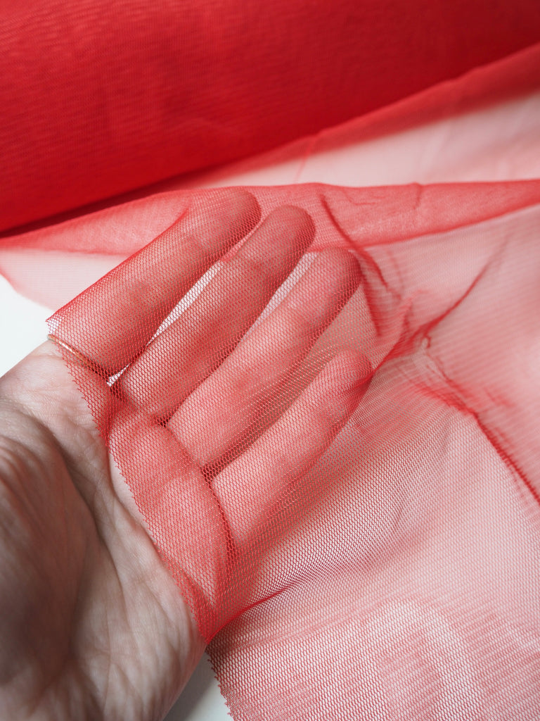 Tomato Red Stretch Tulle