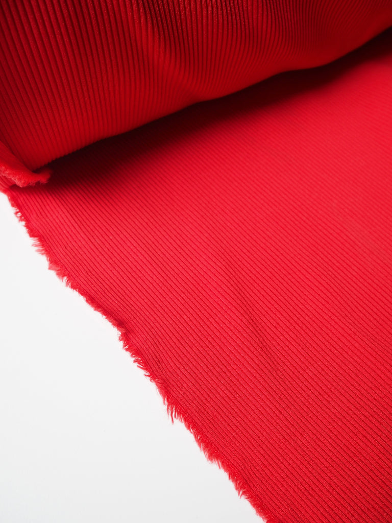 Scarlet Nylon 2x2 Rib Jersey