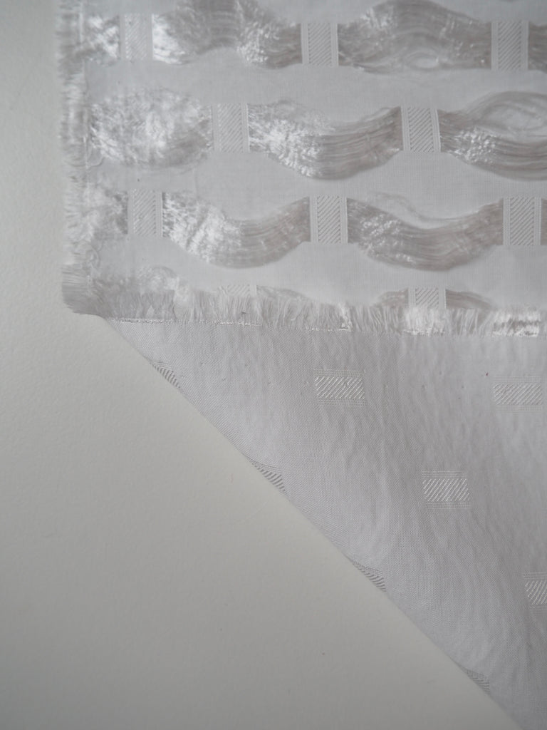 White Cotton Fringe Jacquard