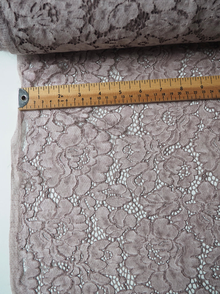 Taupe Carnation Corded Lace