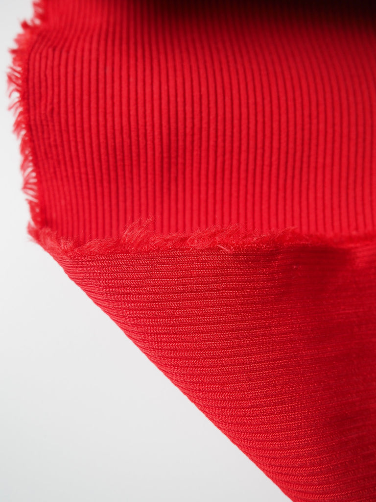 Scarlet Nylon 2x2 Rib Jersey