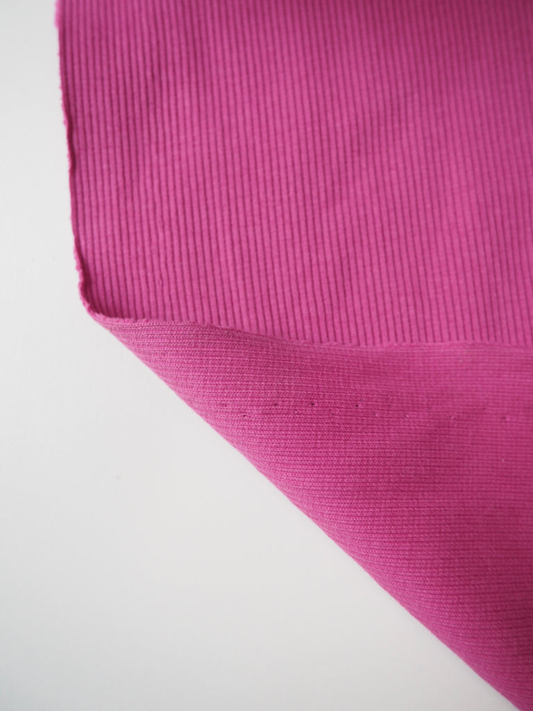 Bubblegum Cotton 2x2 Rib Jersey