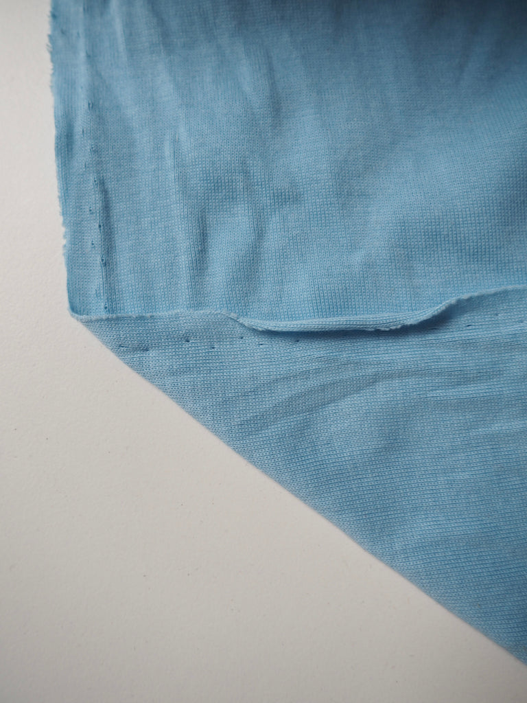 Powder Blue Cotton 1x1 Jersey