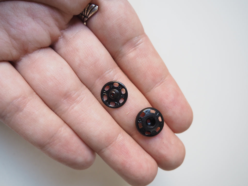 Black Sew-on Press Studs 12mm