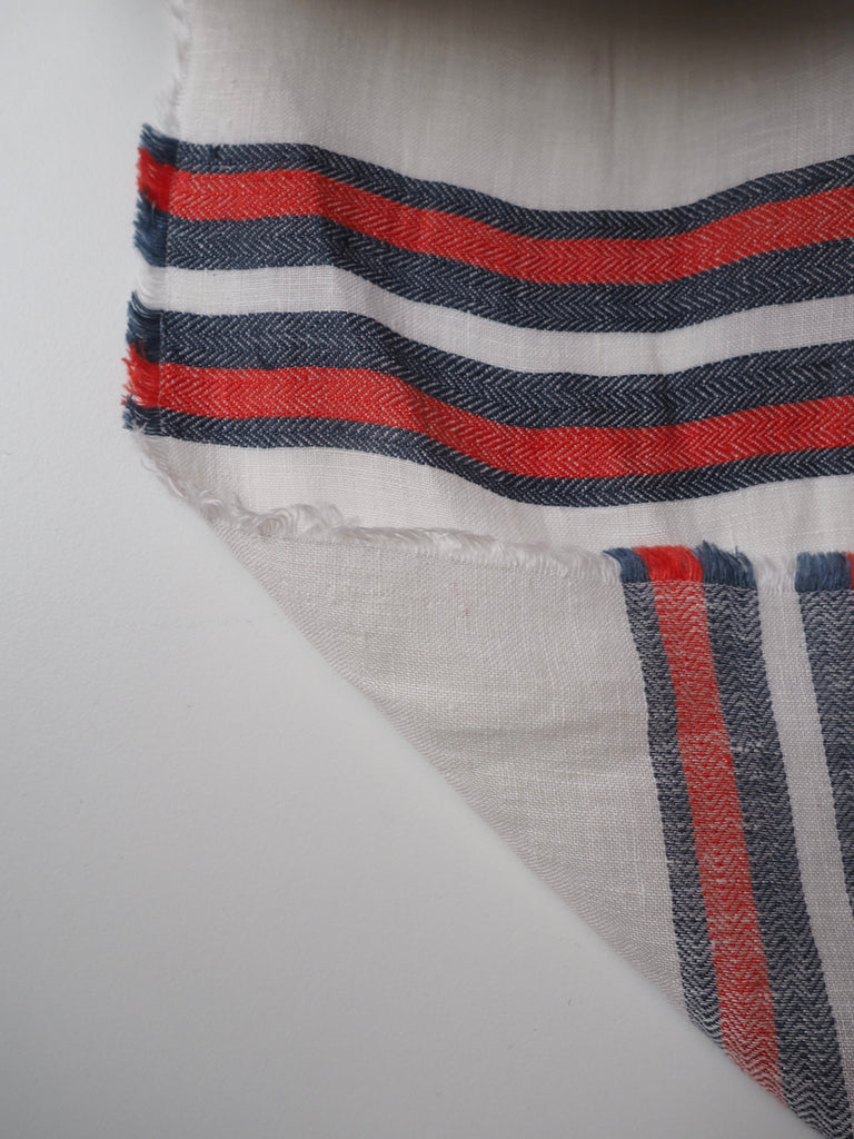 Sailboat Herringbone Stripe Linen