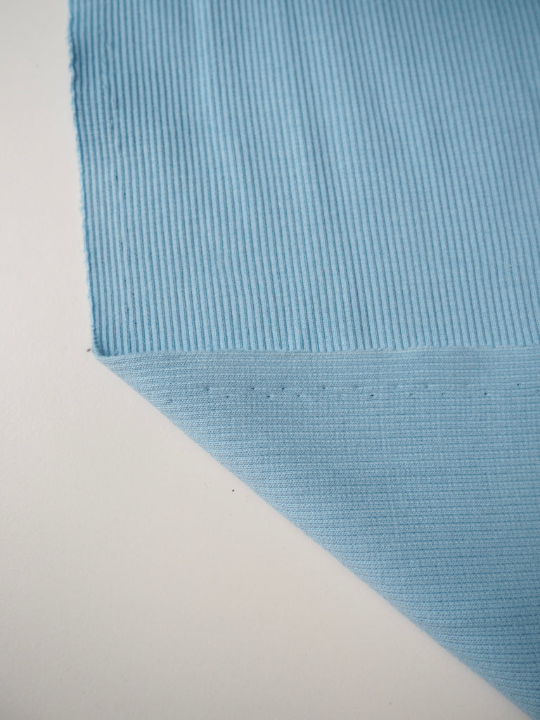 Powder Blue Cotton 2x2 Rib Jersey