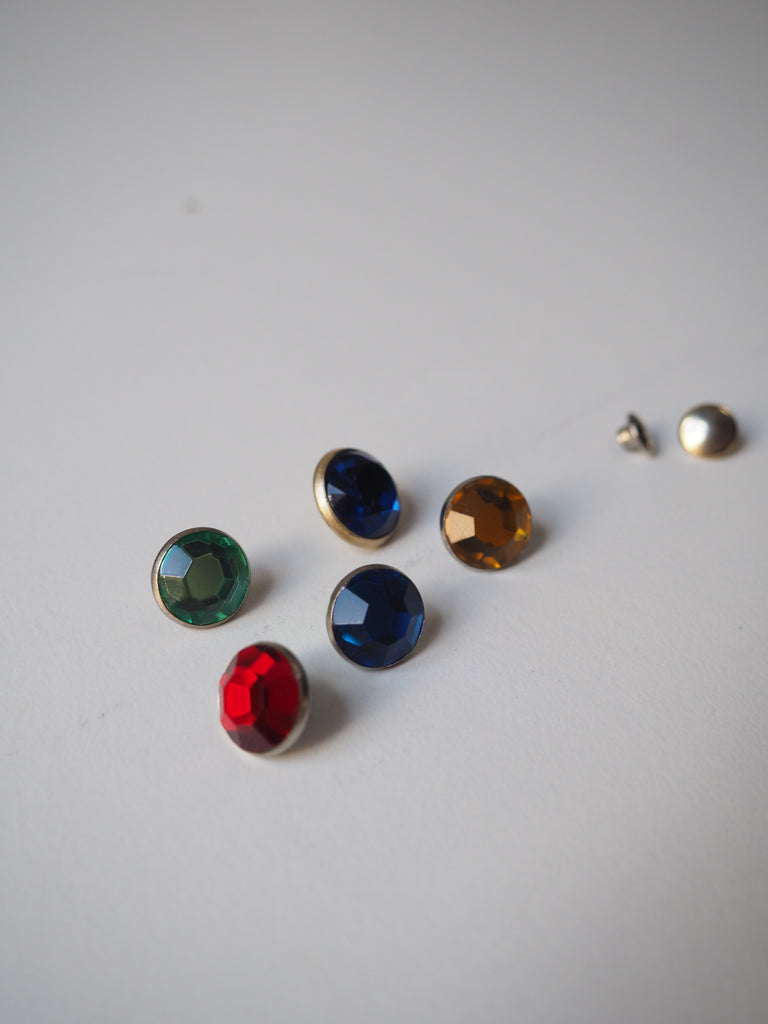 Multicolour Crystal Stud Buttons 10mm