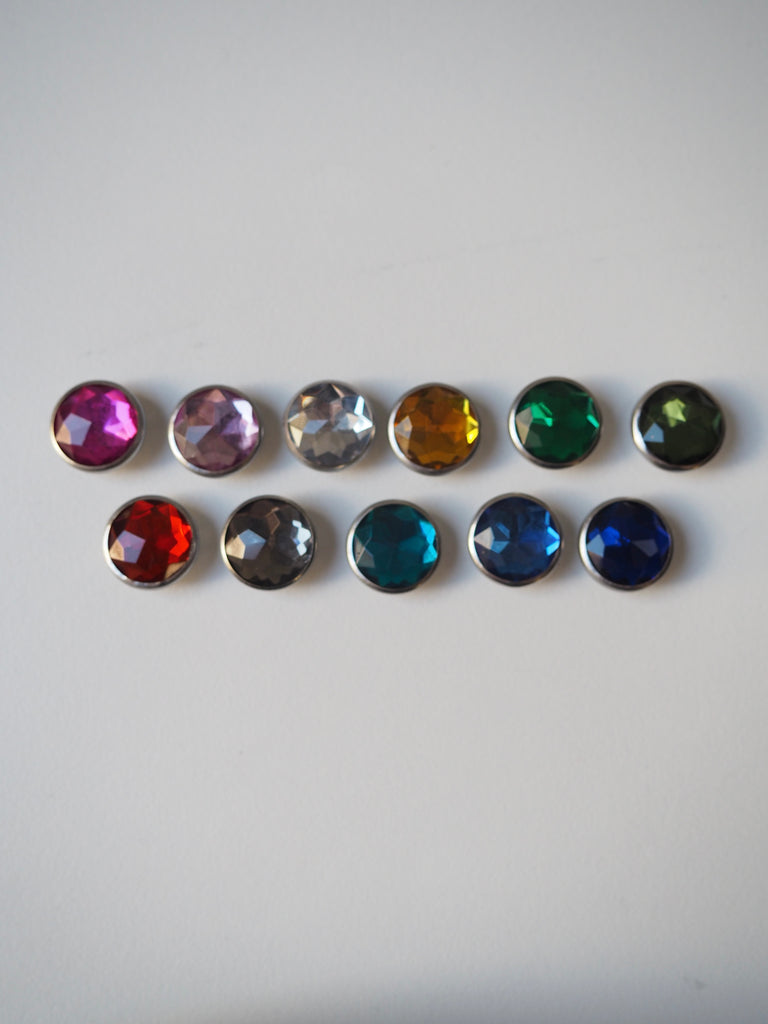 Multicolour Crystal Press Studs 15mm