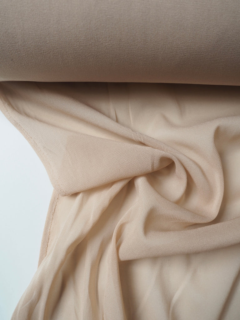 Ochre Silk Stretch Chiffon