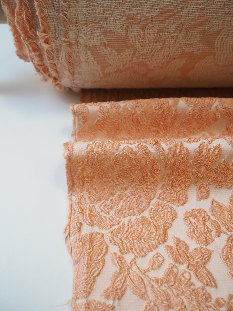 Apricot Rose Silk/Viscose Jacquard