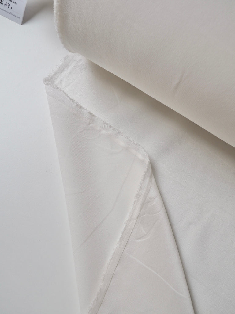 White Lightweight Silk Crepe Satin