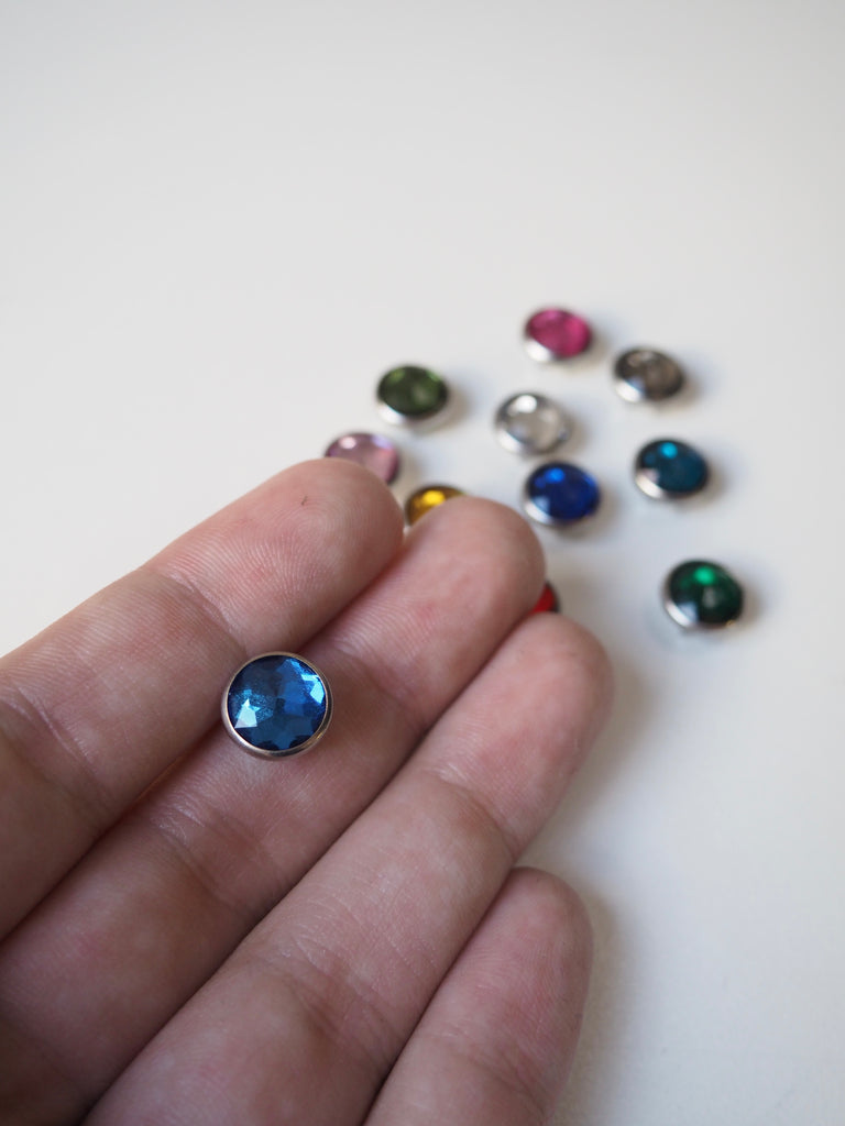 Multicolour Crystal Press Studs 11mm