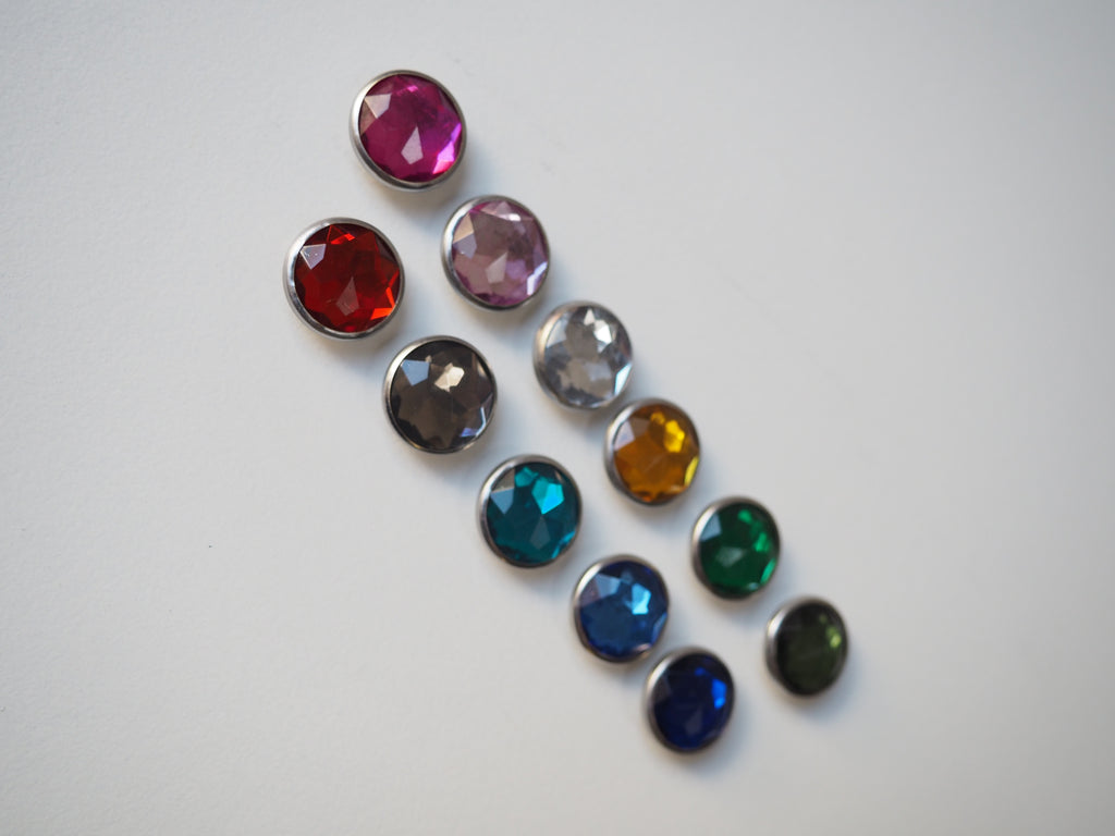 Multicolour Crystal Press Studs 15mm