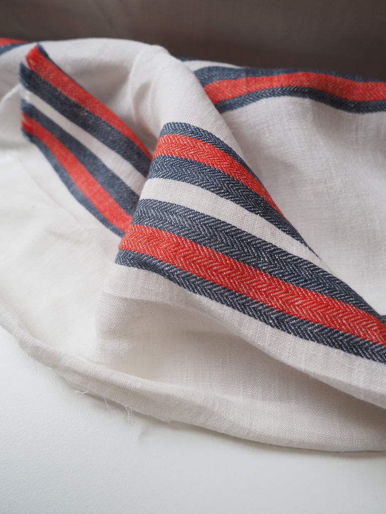 Sailboat Herringbone Stripe Linen