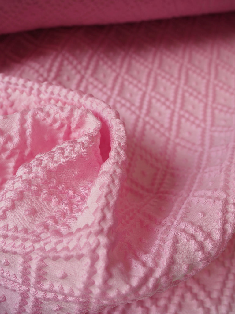 Taffy Pink Diamond Jacquard Cloqué