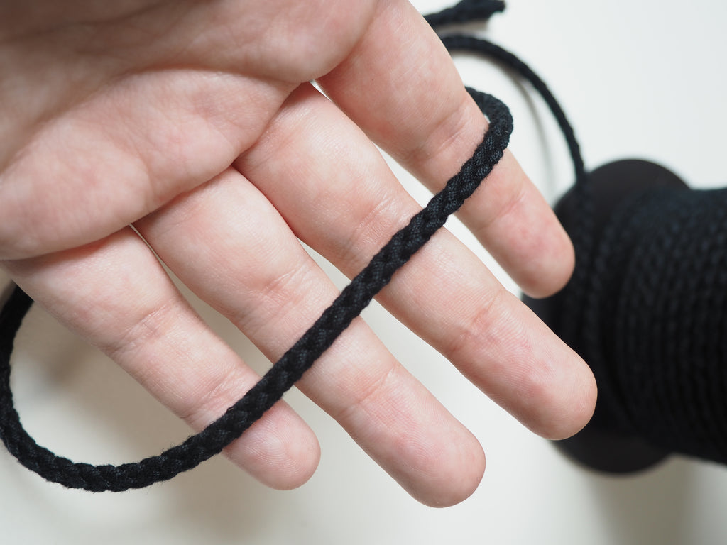 Black Cotton Braided Cord 5mm