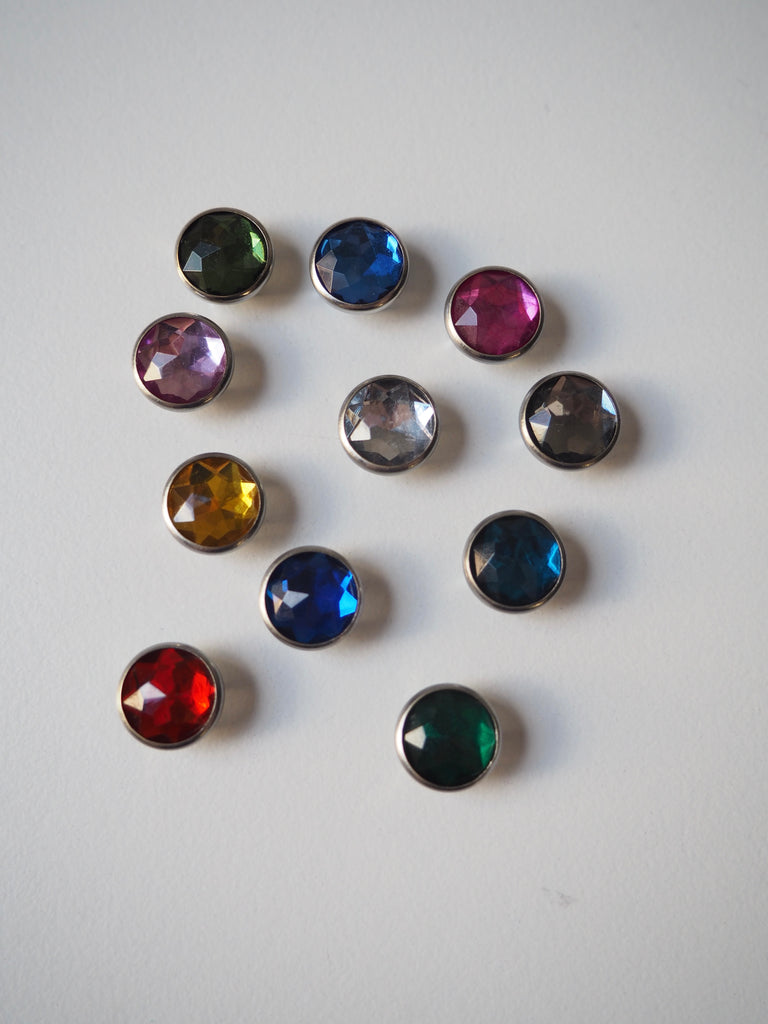 Multicolour Crystal Press Studs 11mm