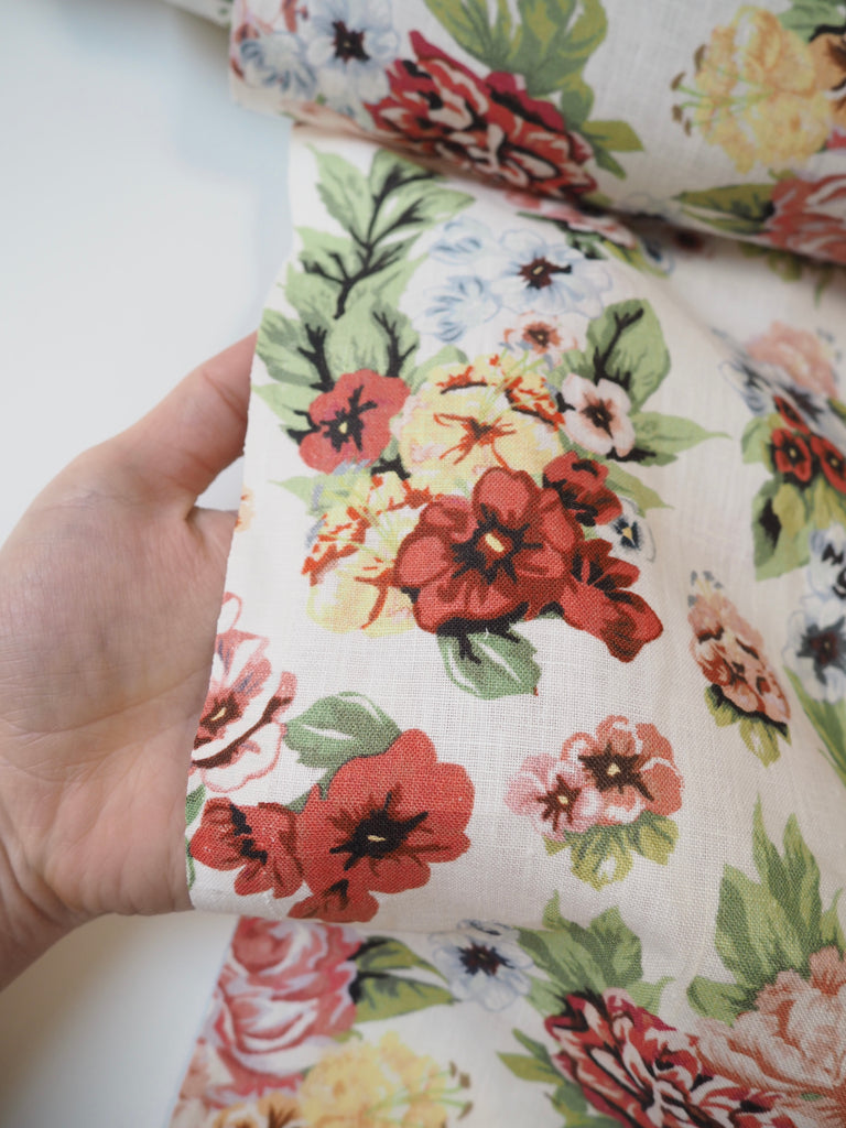 Summer Rose Floral Extra-Wide Linen